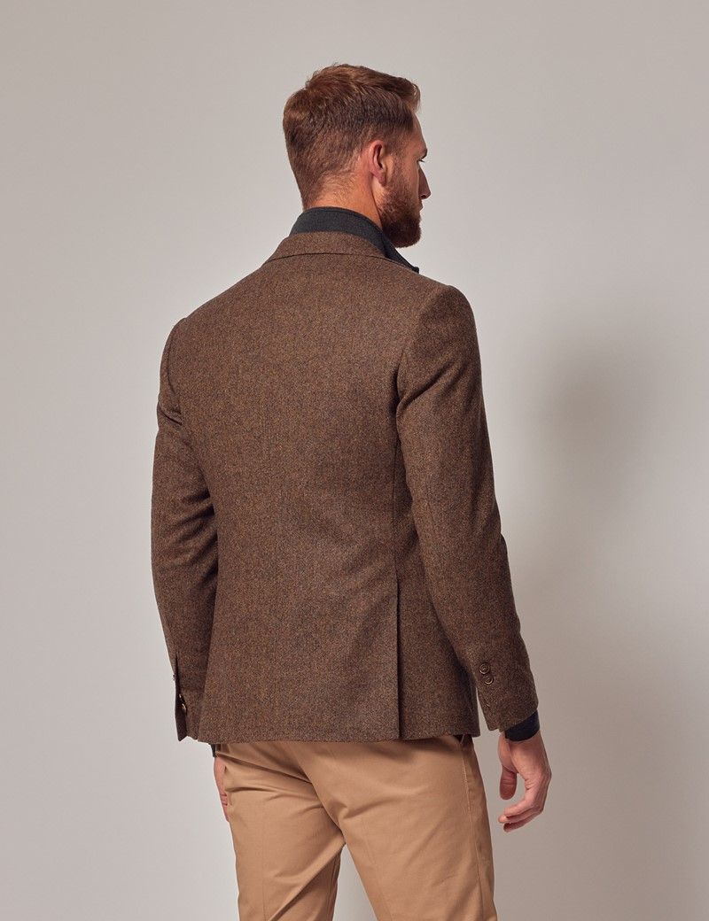 Men S Brown Tweed Slim Suit Jacket Collection Hawes Curtis