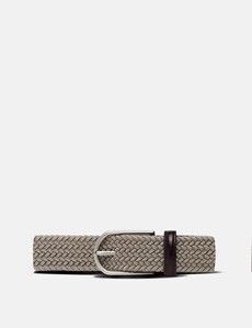 Taupe Plaited Stretch Belt