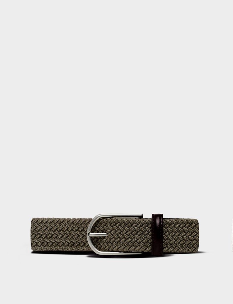 Olive Plaited Belt