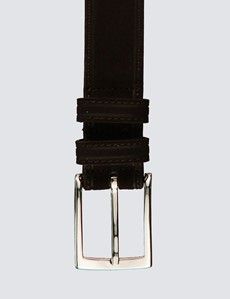 Men's Brown Suede Leather Belt-preview1