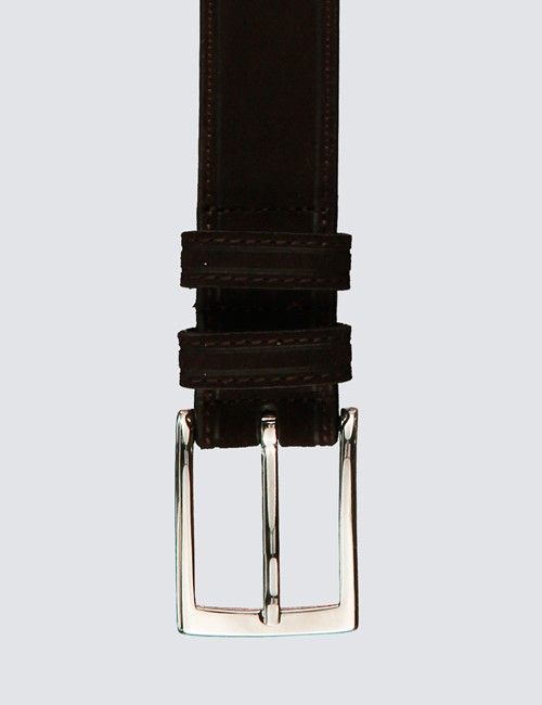 Men's Brown Suede Leather Belt-preview