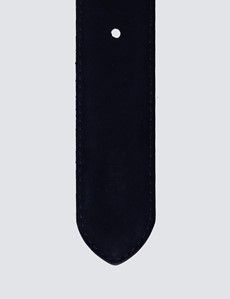 Men's Navy Suede Leather Belt-preview3