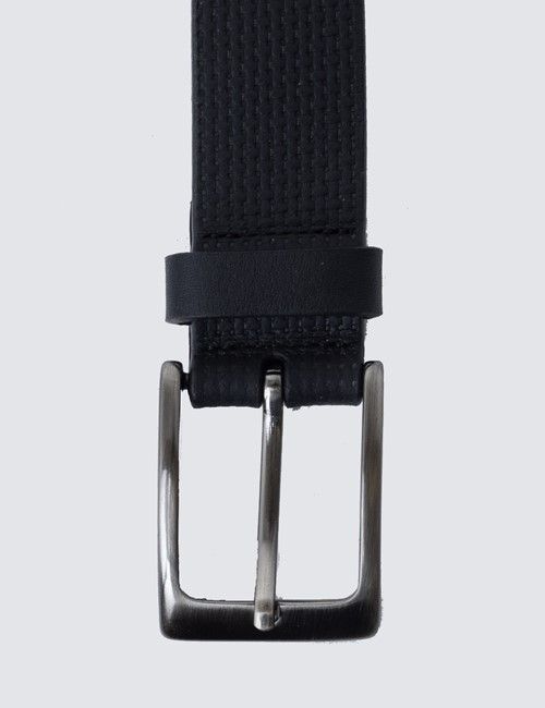 Black Leather Weave Belt-preview