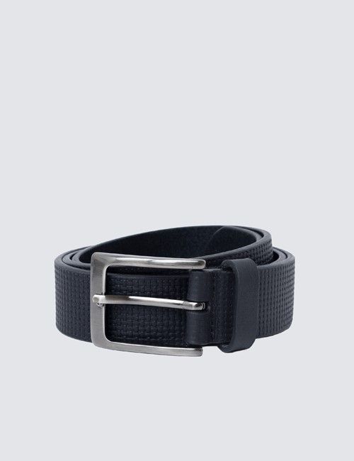 Black Leather Weave Belt