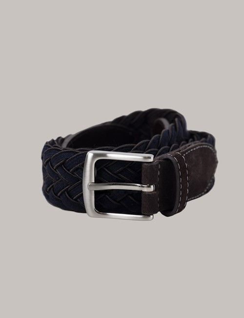 Navy & Brown Plaited Belt