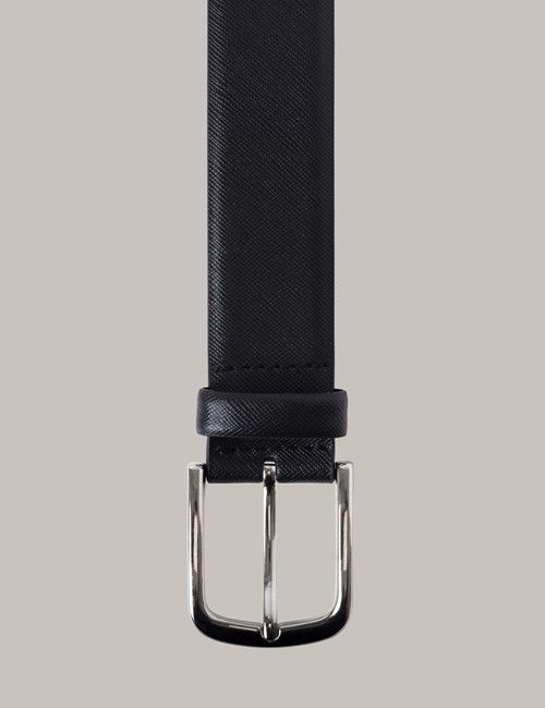 Black Textured Leather Belt-preview