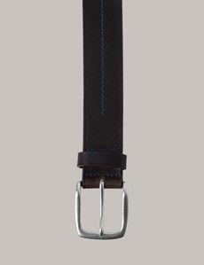 Dark Brown Contrast Stitch Leather Belt-preview1