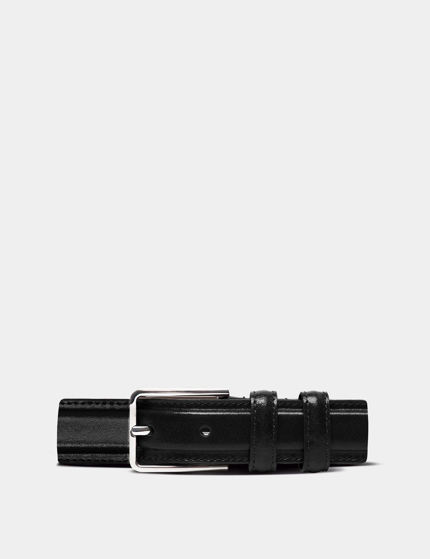 Hawes & Curtis Black Formal Belt | Leather | Plain