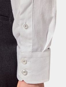 Slim Fit White Paisley Jacquard Curtis Shirt