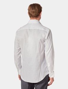 Slim Fit White Paisley Jacquard Curtis Shirt