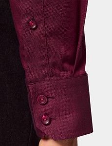 Slim Fit Dark Red Jacquard Curtis Shirt