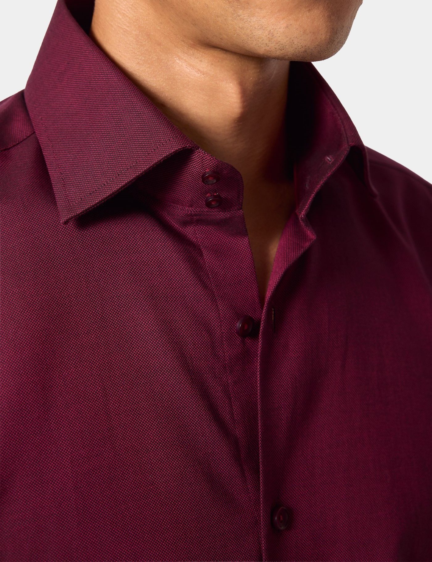 Slim Fit Dark Red Jacquard Curtis Shirt-preview