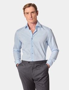Slim Fit Blue Paisley Jacquard Curtis Shirt