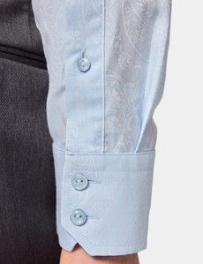 Slim Fit Blue Paisley Jacquard Curtis Shirt