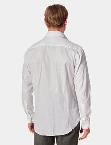 Slim Fit White Paisley Jacquard Curtis Shirt