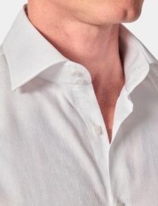 Slim Fit White Paisley Jacquard Curtis Shirt