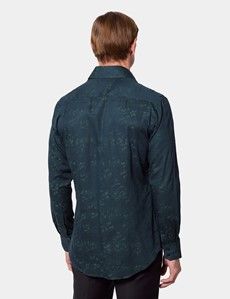 Slim Fit Dark Green Jacquard Check Curtis Shirt