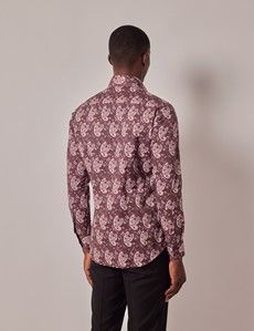 Slim Fit Purple & Orange Paisley Curtis Shirt