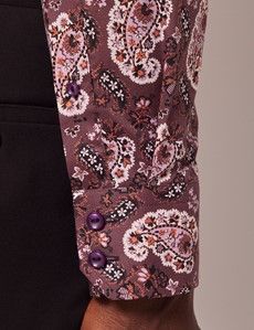 Slim Fit Purple & Orange Paisley Curtis Shirt
