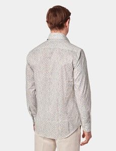 Slim Fit Cream & Green Ditsy Floral Curtis Shirt