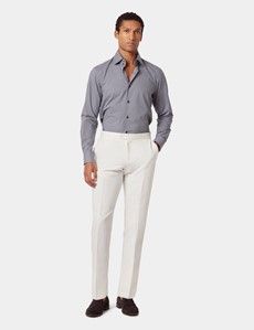 Slim Fit Navy & White Geometric Curtis Shirt