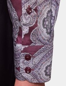 Slim Fit Wine & White Paisley Curtis Shirt