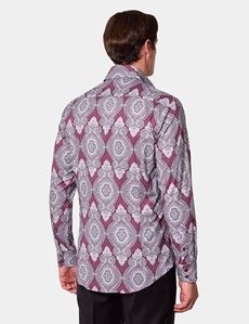 Slim Fit Wine & White Paisley Curtis Shirt