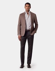 Slim Fit White & Brown Floral Curtis Shirt