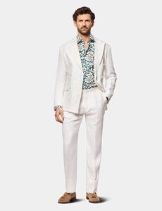 Slim Fit Green & White Floral Curtis Shirt