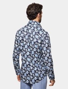 Slim Fit Navy & Blue Floral Curtis Shirt