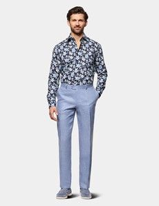 Slim Fit Navy & Blue Floral Curtis Shirt