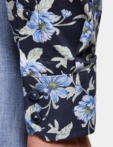 Slim Fit Navy & Blue Floral Curtis Shirt