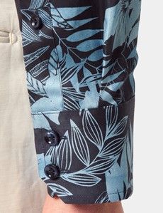 Slim Fit Navy & Blue Tropical Curtis Shirt