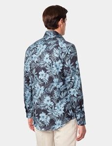 Slim Fit Navy & Blue Tropical Curtis Shirt