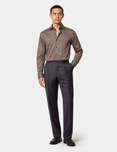 Slim Fit Navy & Yellow Floral Curtis Shirt