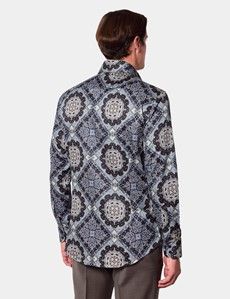 Slim Fit Black & Grey Paisley Curtis Shirt