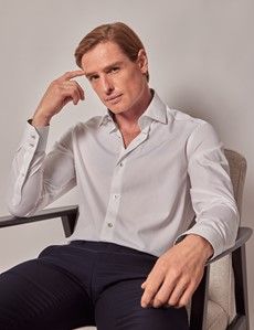 Slim Fit White Curtis Shirt - Contrast Detail