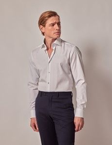 Slim Fit White Curtis Shirt - Contrast Detail