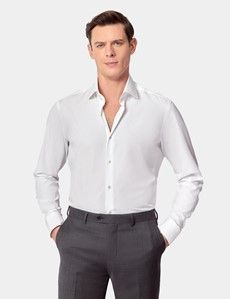 Slim Fit White Curtis Shirt - Contrast Detail