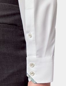 Slim Fit White Curtis Shirt - Contrast Detail