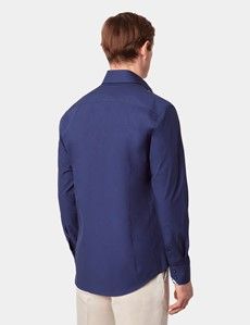 Slim Fit Navy Curtis Shirt - Contrast Detail