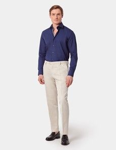 Slim Fit Navy Curtis Shirt - Contrast Detail