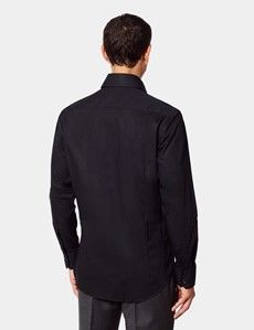 Slim Fit Black Curtis Shirt - Contrast Detail