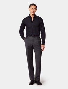 Slim Fit Black Curtis Shirt - Contrast Detail
