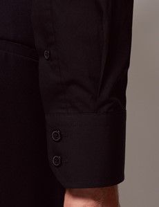Black Slim Curtis Shirt - Mid-Collar-preview2