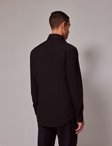 Black Slim Curtis Shirt - Mid-Collar-preview3