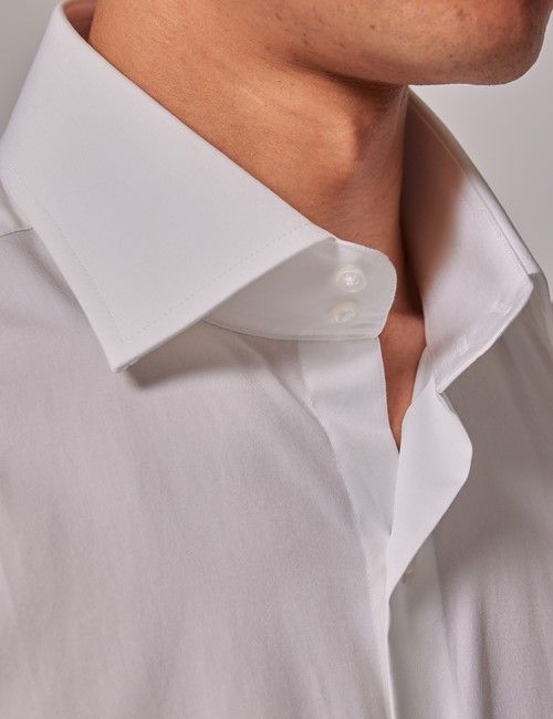 White Slim Curtis Shirt - Mid-Collar-preview