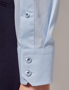 Slim Fit Light Blue Curtis Shirt - Contrast Detail