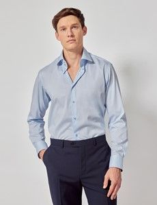 Slim Fit Light Blue Curtis Shirt - Contrast Detail