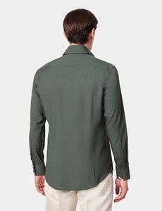 Slim Fit Green Curtis Shirt - Contrast Detail